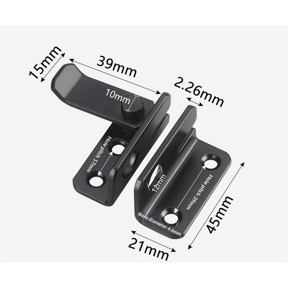 2pcs Flip Latch Gate Latch with Padlock Hole,Stainless Steel Barn Door Lock Sliding Door Bolt Latch Safety Door Lock Catch for Toilet Barn Fence Garage Door Pet Room black(Small size left opening)