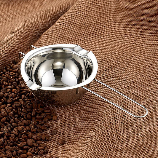 400ML upgraded stainless steel chocolate, candle, and candy melting pot, handmade soap melting small pot (304 steel)