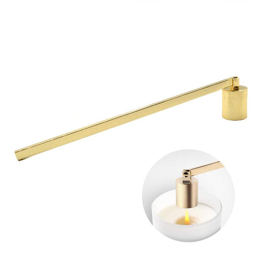 2pcs Candle Snuffer, Golden Candle Snuffer Extinguisher with Long Handle, Gold Color Stainless Steel Wick Flame Snuffer for Putting Out Candle Flame Safely