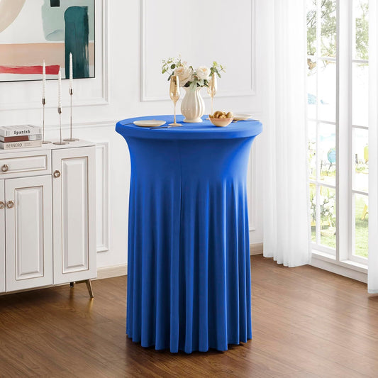 Cocktail Round Stretch Table Cover Table Skirt High Top Tablecloth Elastic table cover(royal blue 60*110cm)