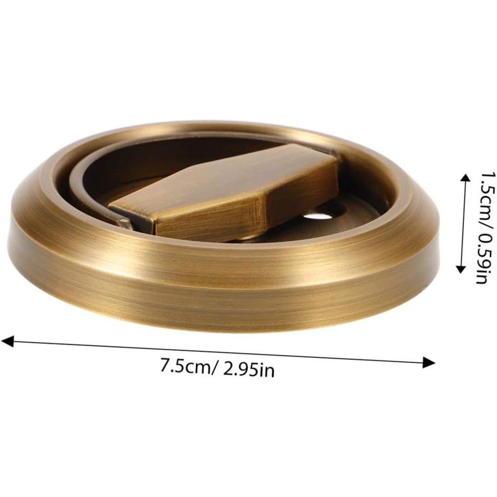 2pcs Recessed Door Handles, Round Flush Pulls Stainless Steel Furniture Locks Hidden Embedded Fireproof Door Furniture (yellow)
