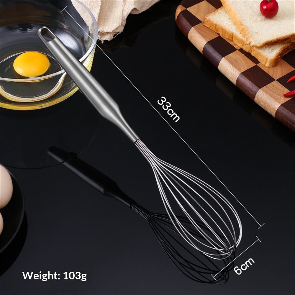 304 Stainless Steel Whisks Egg Beater Egg Mixer Manual Agitator Eco-Friendly Blender Egg Tool Kitchen Gadgets(silvery)