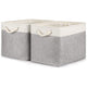 2pcs Cube Storage Bins 28*28*28cm Grey-Black Cube Storage Boxes Collapsible Large Cloth Organizer Baskets with Cotton Rops Handles for Storage Cubbies or Closet Shelf White + gray