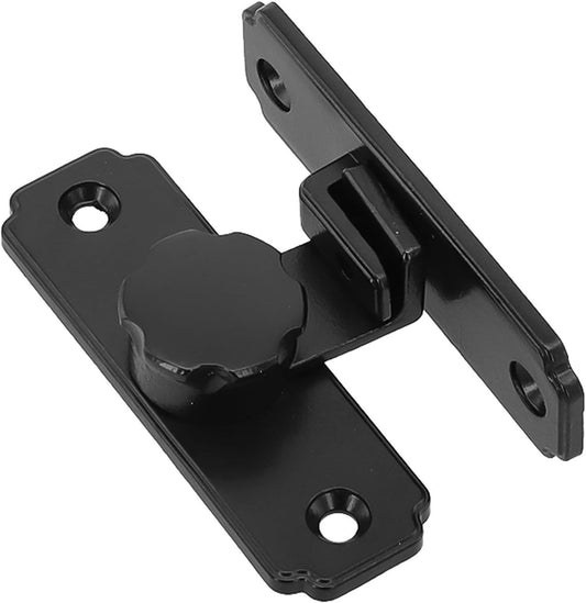 Heavy Duty 90 Degree Barn Door Lock, Stainless Steel Security Sliding Door Latch for Barn, Garden, Bathroom, Fence, Shed - Anti-Rust and Robust (Short/Black)