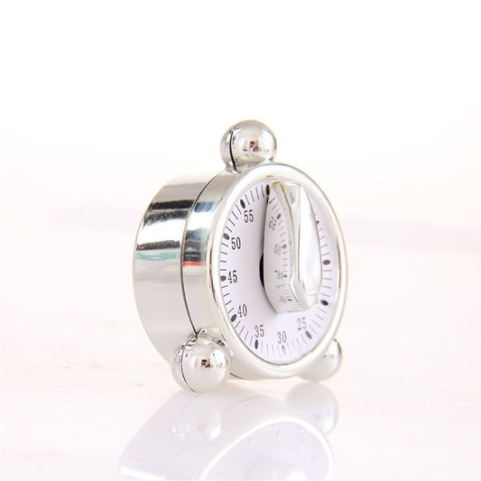 Baking Timer Mechanical Cooking Reminder 60 Minute Kitchen Timer, Silver Clockwork timer small alarm clock design
