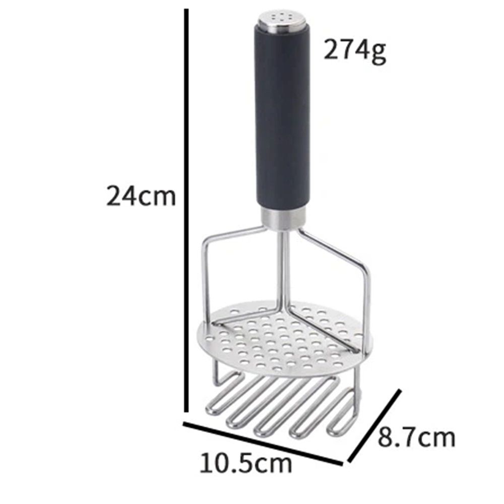 Stainless Steel Potato Masher, Double-Layer Design for Easy Mashing, Perfect for Potatoes, Avocado & Ground Beef, Durable Meat Smasher & Hamburger Tool(TPR handle)