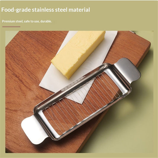 Stainless Steel Butter & Cheese Slicer â Ergonomic Handle, Multipurpose Handheld Food Cutter for Butter, Cheese & Soft Fruits, Dishwasher Safe