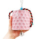 Bird chewing toys, parrot beak grinding calcium stones, with bells, birdcage accessories, parrot cub, hamster, Totoro cage toys(Pink)
