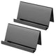 2pcs Business Card Holder, Reflective Stainless Steel Desktop Name Cards Display Stand for Office Desk, Black