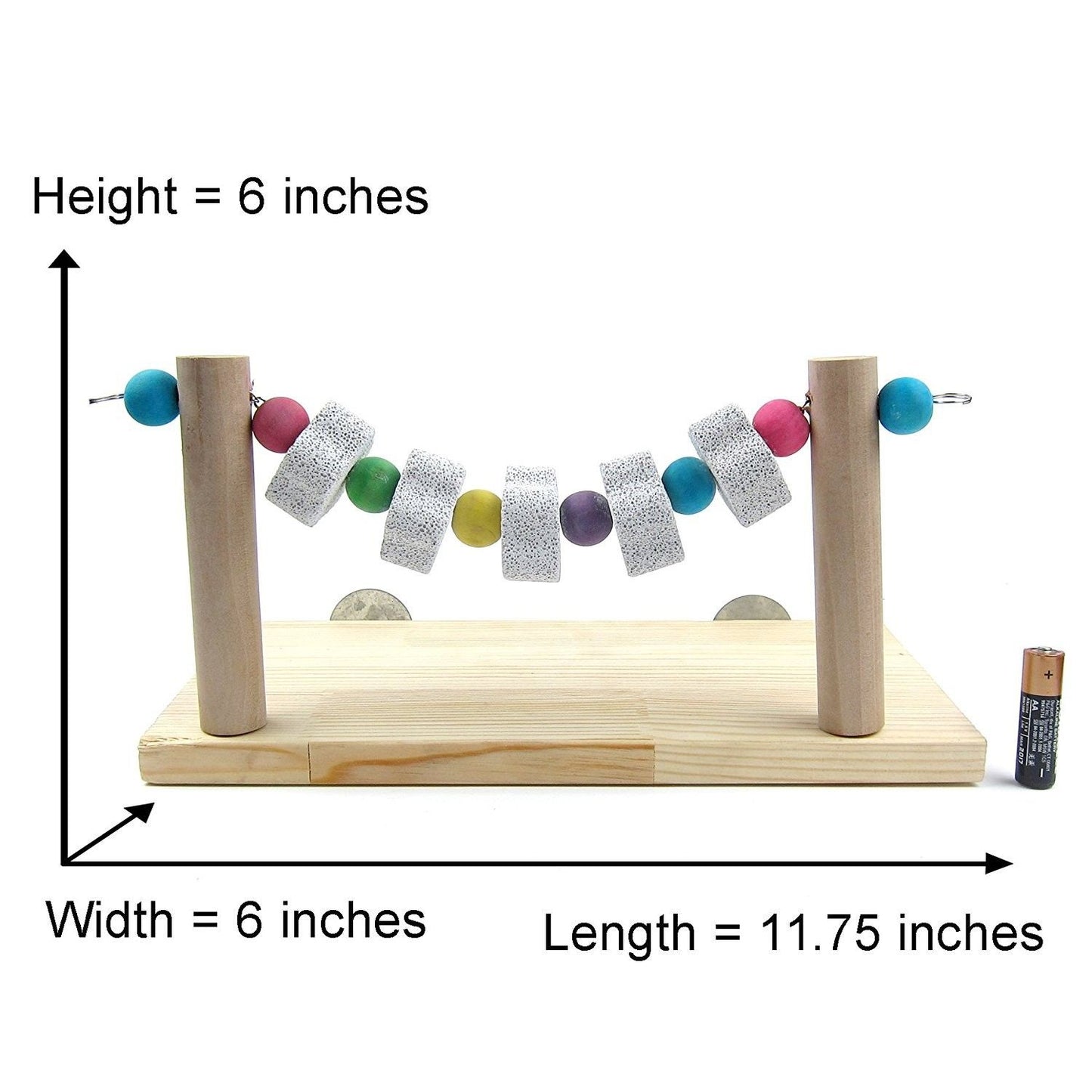 Wooden Stand Platform with Grinding Toys Bird Perch Stand for Parakeets Cockatiels Conures Rats Gerbils Chinchillas Squirrels