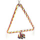 Triangle Bird Rope Swinging Bass - All Natural Material - Climbing and Chewing Safety - Bird Cage Toy Accessories - Perfect for Grey Parrots, Long tailed Parrots, and Cockatows