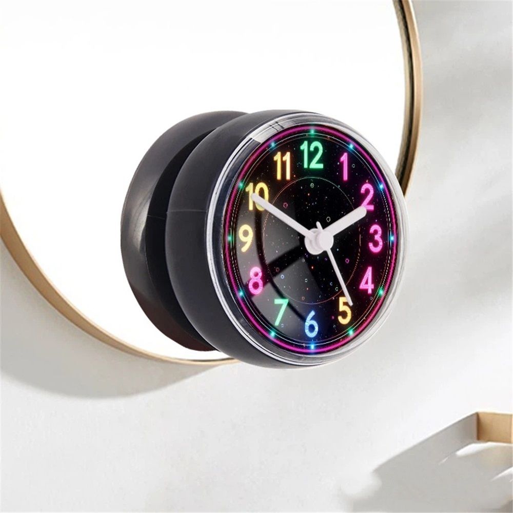 2 pack Waterproof Bathroom Shower Clock with Large Suction Cup - Silent, Water Proof, Battery Operated Wall Clock for Toilet, Kitchen, Bedroom (Black,Battery not included)