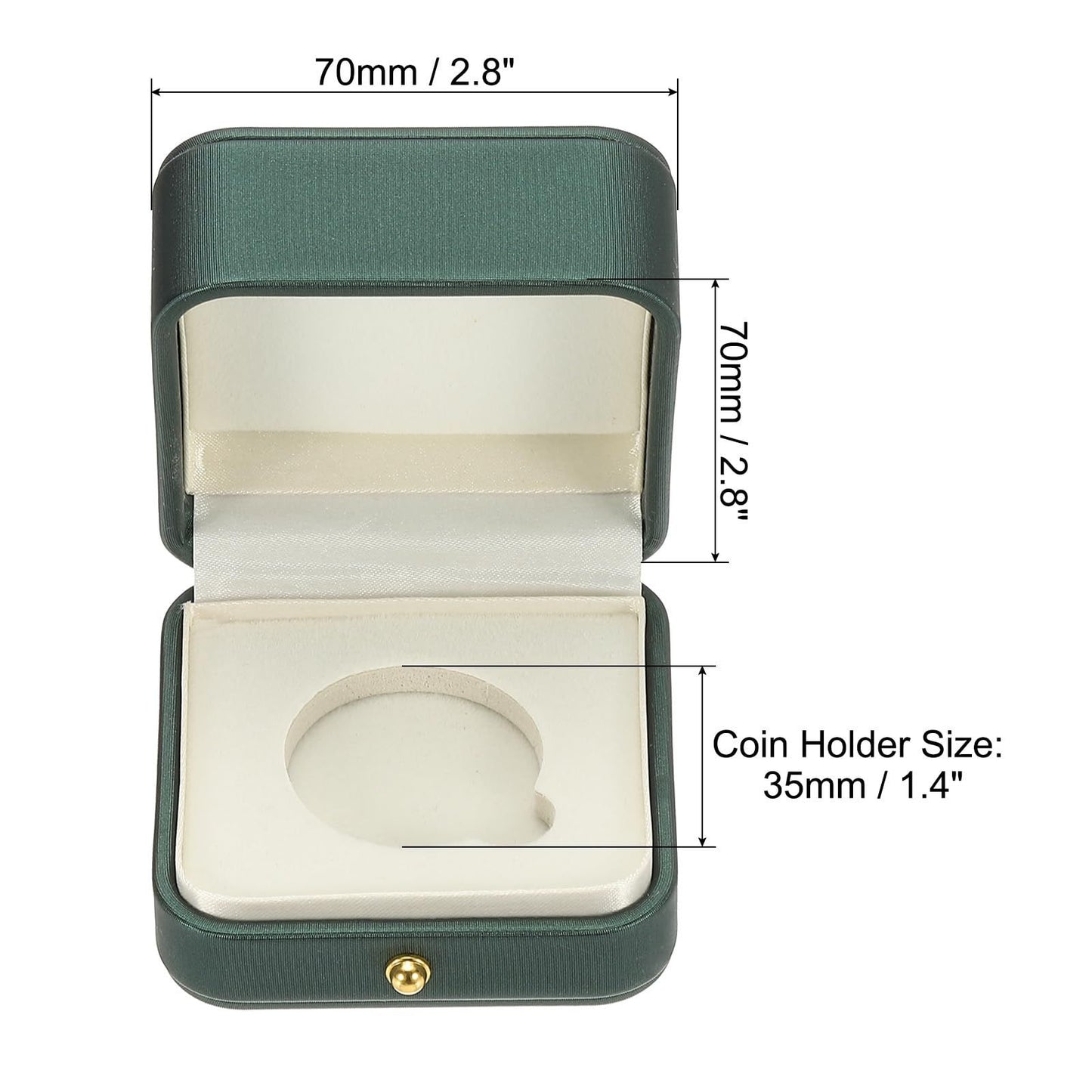 2 pack Coin Display Box, Coin Presentation Display Box Coin Box Coin Case with Coin Holder Fit 35mm Coin for Silver Dollar Collectors, Green(only 2 storage boxes available)
