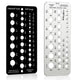 2 pack Stainless Steel Drill Gauge - 29-Holes Standard Metric Size, 1/16 Inch to 1/2 Inch Drill Bit Index, 1pc Black + 1pc Silver