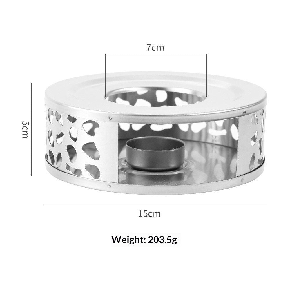 2 pack Stainless Steel Teapot Warmer, Teapot Heater with Tealight Holder Stainless Steel Candle Base Coffee Tea Warmer for Ceramic Teapot and Other Heatproof Dish(does not contain candles)