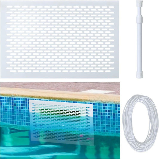 Pool Skimmer Leaf Guards For Inground Pools, Rust-Proof Above Ground Pool Skimmer Screen Net Cover For Prevent Blockage Skimmer Catcher with Elastic Rope And Telescopic Rod For Simple Installation
