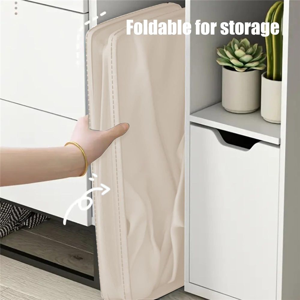 Enlarged Slim Laundry Basket Wash Bag on Wheels, Collapsible Rolling Laundry Hamper, Foldable Narrow Corner Clothes Storage Bins (white)