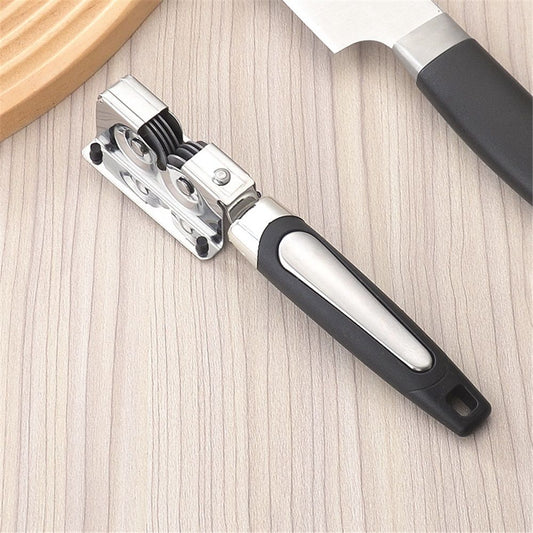 2 pack Knife Sharpener, Kitchen Knife Sharpeners,Rotating Steel Wheel Sharpening Discs,Manual Knife Sharpening Tool for Kitchen,Home