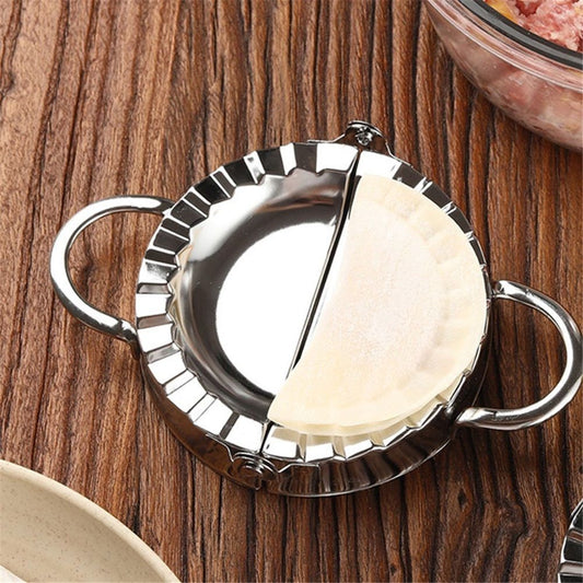 New Stainless Steel Ravioli Mould Dumpling Maker Wrapper Pierogie Pie Crimper Pastry Dough Press Cutter Kitchen Gadgets (Round Handle)