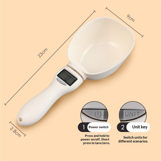 Digital Measuring Spoon Scale, Food Measuring Scoop Scale, Food Weight Scale Grams and Ounces, Polygons Measuring Spoon, ABS Kitchen Weight Scale for Food with LCD Screen(Battery not included)