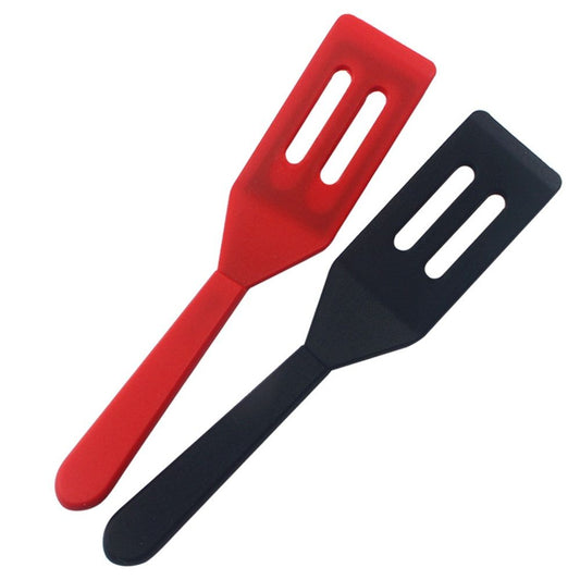 2 pack Baking Mini Serving Spatula, 20.3cmX4.2cm, Heat-Resistant Flexible Nonstick Silicone, Red and black