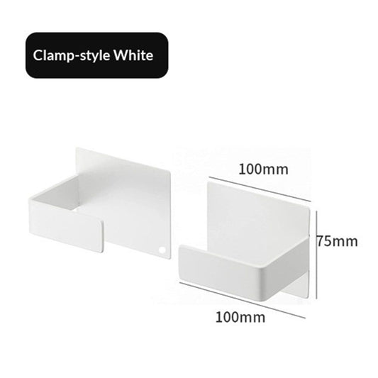 Magnetic Holding Type Kitchen Paper Holder, White, Approx. W 3.9 x D 3.9 x H 3.9 inches (10 x 7.5 x 10 cm) (Per One), Plate, Large Type Compatible