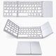 Foldable Bluetooth Keyboard with Touchpad, Wireless Portable Keyboard, Ultra Slim Rechargeable Folding Keyboard with Full-Size Keys for iOS Android Windows Laptop Tablet PC,Silver