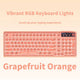 RGB Backlit Wired Mechanical Gaming Keyboard, 104 Keys Full Size Hot Swappable Keyboard with Aluminum Base, Noise Absorbing Foam, Tactile Brown Switch, Programmable Keys & Volume Knob for PC Mac,Grapefruit Orange