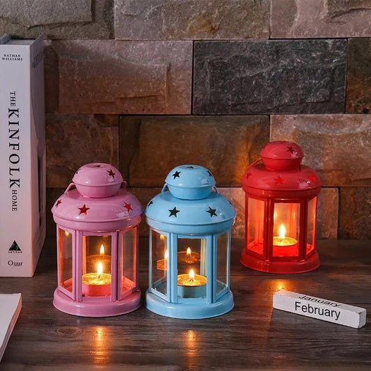 Black Pink and Red Candle Holder Set of 3