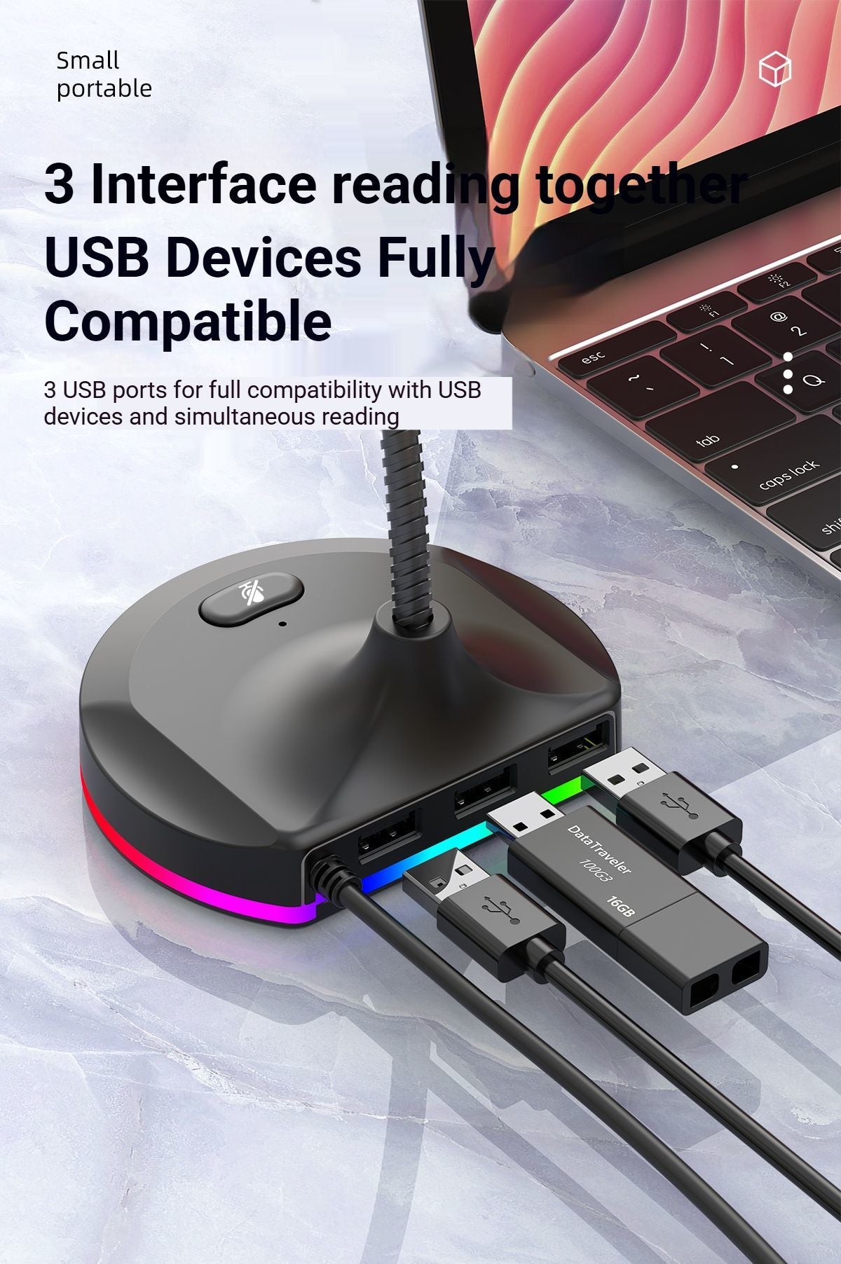 RGB Desktop Microphone Standard Model White