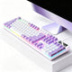 104 Keys Wired Keyboard White And Purple