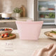 3 Pack Food-Grade Silicone Food Storage Bags, Light Pink, 1000ml