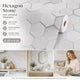 Self Adhesive PVC Wallpaper 0.45x6M, White Honeycomb Pattern, Modern Minimalist Wall