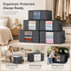 Quilt Storage Bag 85L 8 Pack Black Zipper, Dustproof Clothes Organizer For Moving House, Household Bedding Packing Bag