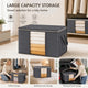 Medium 60L Quilt Organizer Grey, Brown Edge White Zipper, Portable Dust Cover For Seasonal Bedding