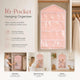 Transparent 16 Slot Door Hanging Storage Bag, Sort Lingerie Socks Easily, Pink, Cute Household Gift