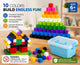 200pcs With Storage Box 10 Colors Mixed PP Square Blocks