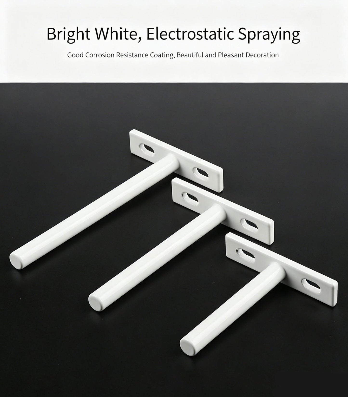 3" Color Zinc Hidden T Bracket 6Pcs w/ 5x60&5x80 Screws