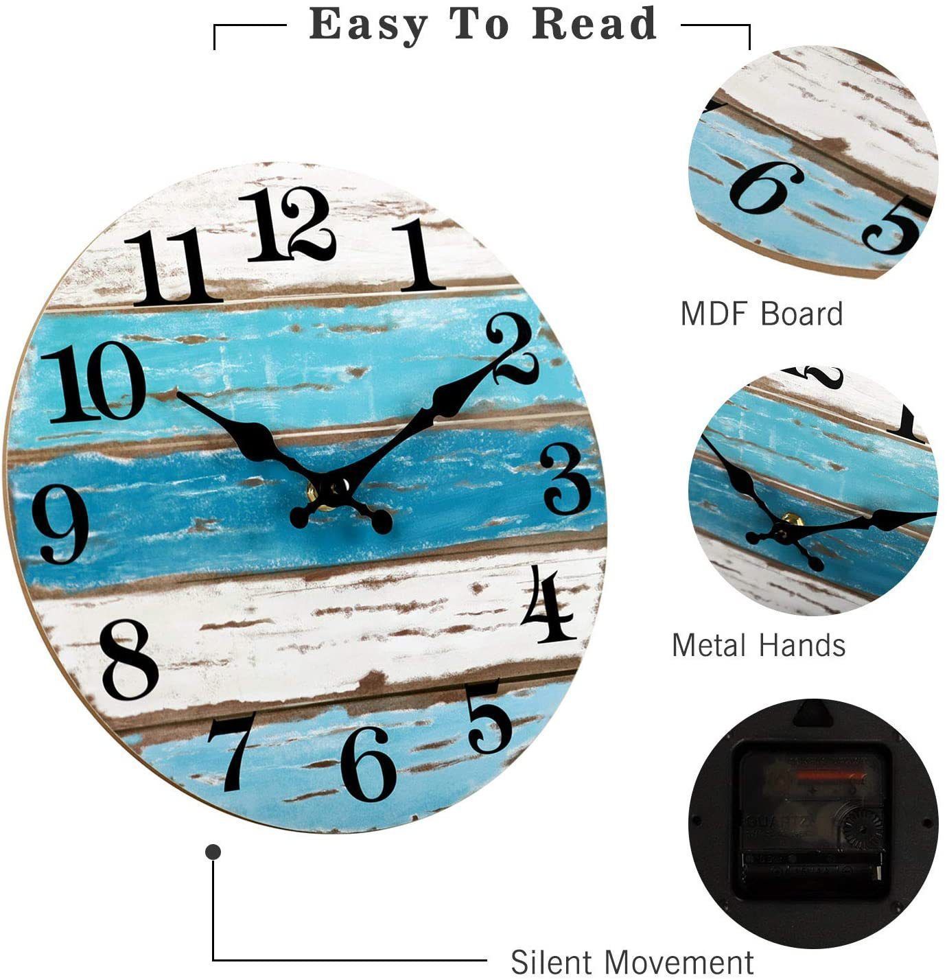 Wooden Wall Clock No.17, 10 Inch