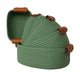 5-piece cotton rope storage basket set, cotton woven with leather handles, multiple sizes for organizing desk sundries, beautiful and practical to enhance space style.(pitch green)