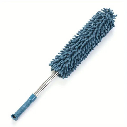 (Navy Blue) Household Cleaning Duster / Static Duster / Dust Sweeper / Telescopic & Non-Shedding / Washable / High-Reach Cleaning Tool / Cleaning Tools & Supplies