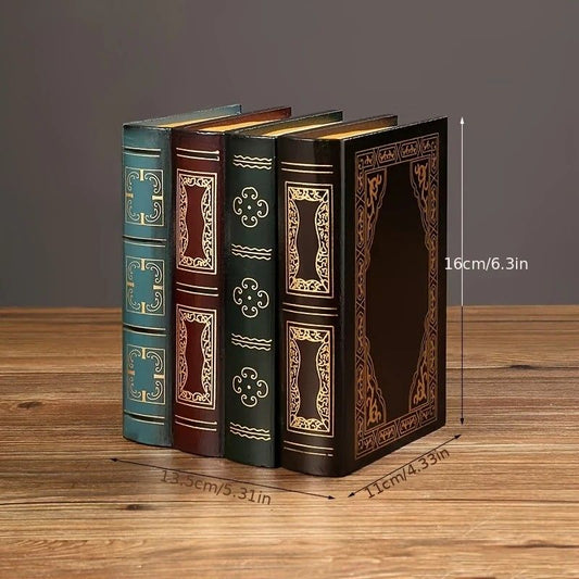 European Vintage Faux Book Storage Box, Combines Decoration & Organization, Perfect for Study, Living Room & More