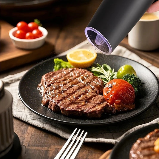 silver Gravity - sensing, grind with tilting —— Intelligent Pepper Grinder, adjust grind fineness freely for seasoning