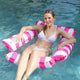 Pool Inflatable Float: Foldable Striped Floating Bed, Stable Single-Person Lounge Chair, Portable Water Recreation Companion.rose-carmine