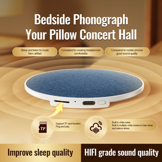2026 New Pillow Sleep Speaker: Under-Pillow Audio, Listen to Music and Audiobooks for Stress Relief, White Noise for Better Sleep, Essential for Travel and Home/Hemp cloth