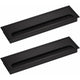 2 Pcs Rectangular Cable Cover for Recessed Installation on Desk Black, Cable Cover Cable Grommet Anodized Aluminum, 80 X 280 mm, 280 mm