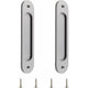2 Pcs Oval Sliding Door Handles in Matte Aluminum Alloy with Screws for Barn Doors