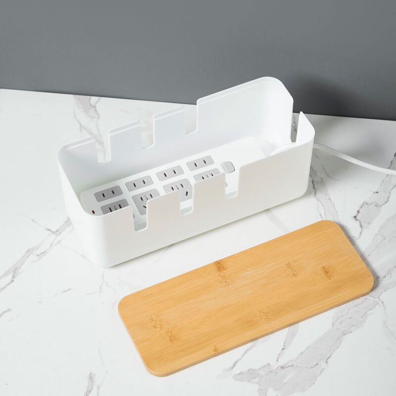 Box of Storage in Wire with Cover in Wood, Used to Hide the Wires, 301211cm
