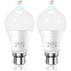 2 Pcs Mascot Bulb Motion Sensor B22 Baionnette LED, 12W, 1020lm, Cold 6000 K White, CIR 85, Non Dimmable Bulb a Motion Sensor