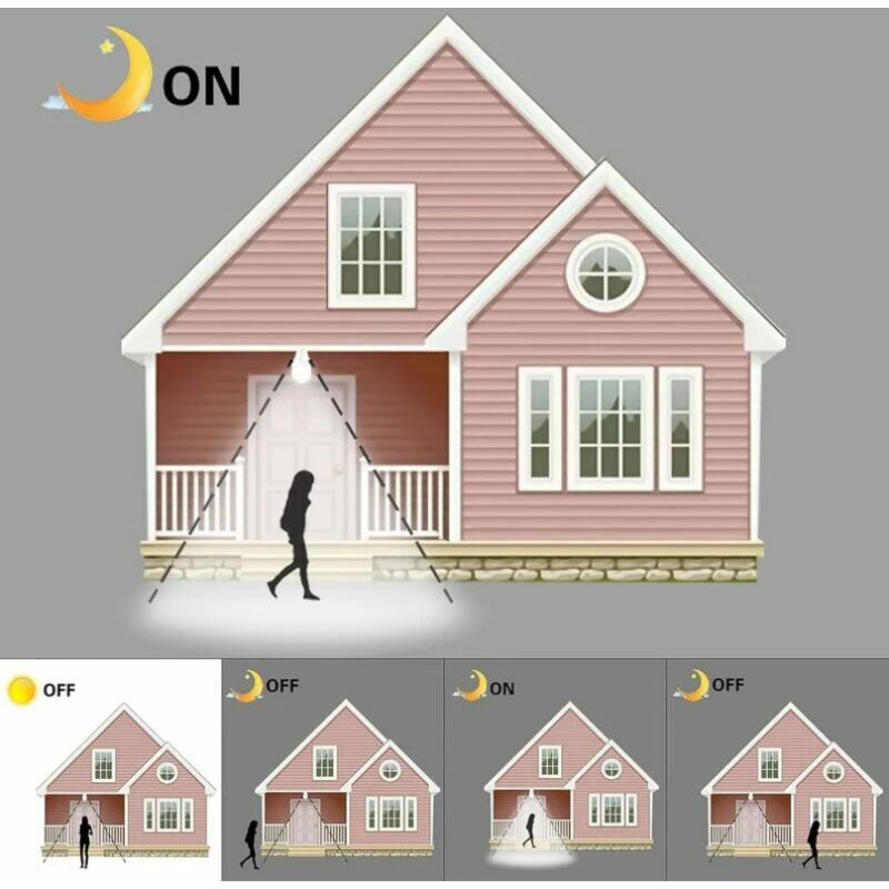 2 Pcs Mascot Bulb Motion Sensor B22 Baionnette LED, 12W, 1020lm, Cold 6000 K White, CIR 85, Non Dimmable Bulb a Motion Sensor